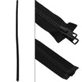 Paskal Boat Double Slide Zipper ZBLX-74MD - #10 Black 74 Inch Nylon