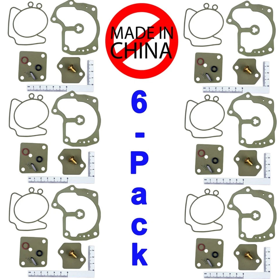 6-PACK Johnson Evinrude Carburetor Repair Kit V6 Looper 18-7248