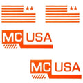 MasterCraft Boat Raised Decals 750612K - MC USA Orange Stickers (kit)