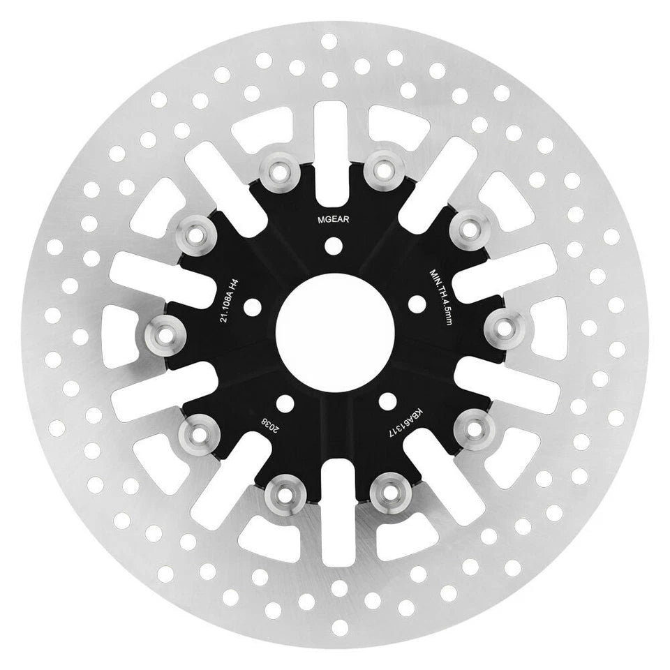 Front Left Brake Disc Harley FXDC 1584 Super Gld Cust 96 2007-2013 (108-A-BK-H4)