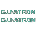 Glastron Boat Emblem Decal Stickers - White Black Mottled (pair)