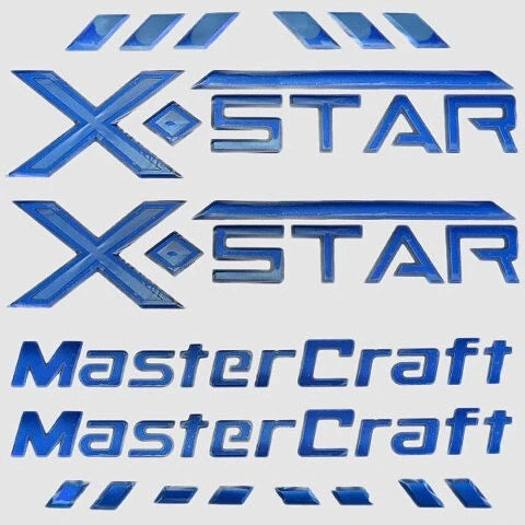 MasterCraft Boat Raised Decals 7501599 - X Star Mediterranean Blue (kit)