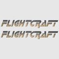 Malibu Boat Decals - Flightcraft 17 3/4 Inch Gold Gray Vinyl (pair)