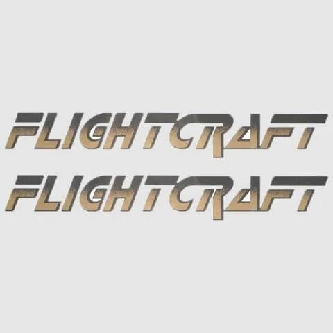 Malibu Boat Decals - Flightcraft 17 3/4 Inch Gold Gray Vinyl (pair)