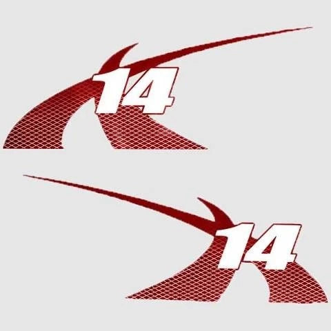 MasterCraft Boat Graphic Decals 7501412 - X14 Viper Red (set of 2)