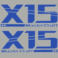 MasterCraft X15 Boat Raised Emblem Decals 7506194K - Blue Stickers (2PC)