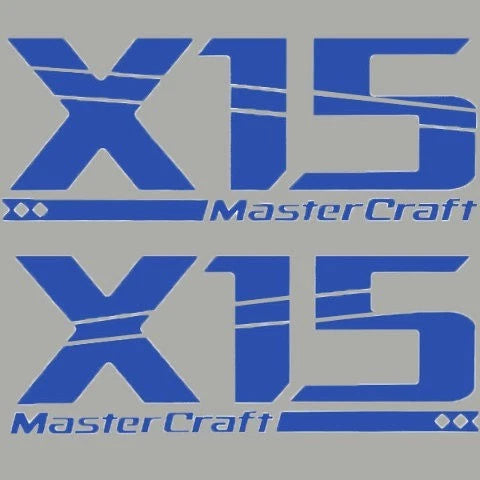MasterCraft X15 Boat Raised Emblem Decals 7506194K - Blue Stickers (2PC)