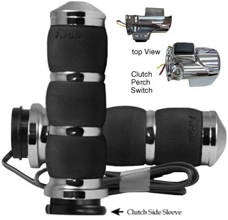 AVON Air Cushion Heated Grips for 2015+ Harley Road Glide V-Twin Chrome