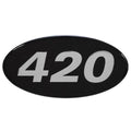 Rinker Boat Brand Decal Sticker - 420 Silver - Black Raised