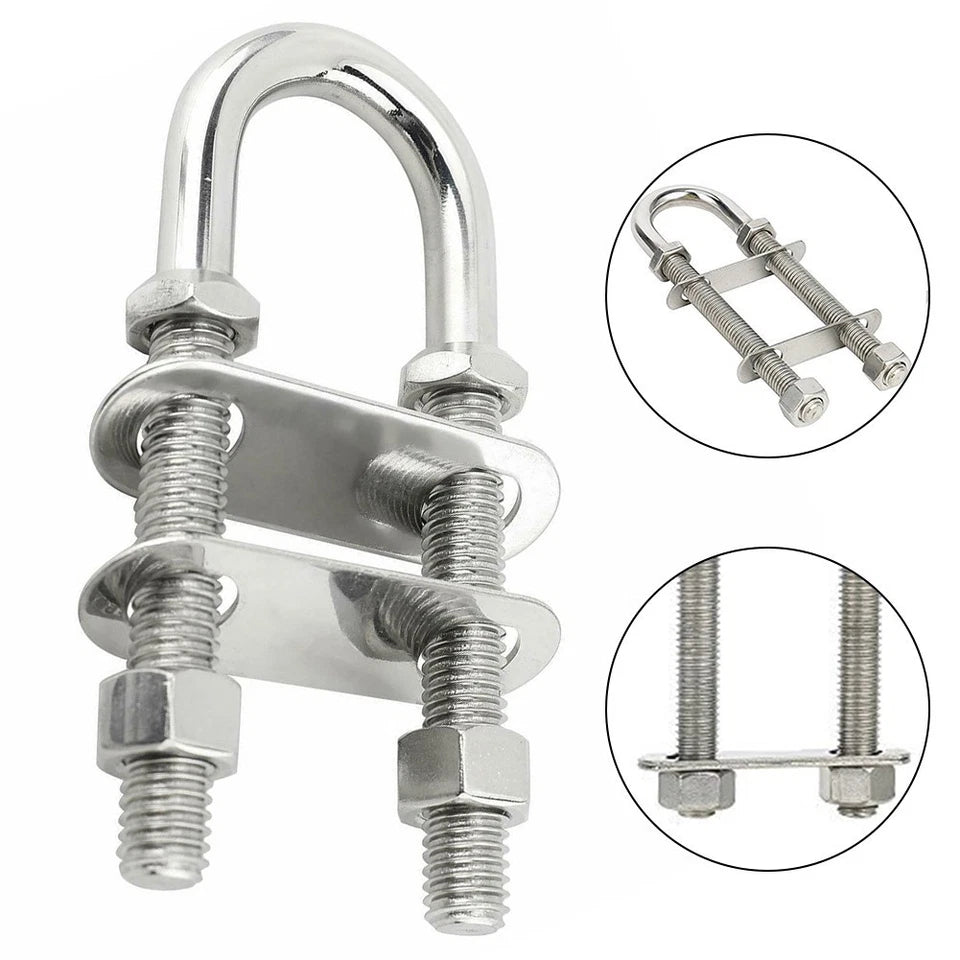 Stainless Steel Marine Boat Stern Bow Eye Tie Down U Bolt M8
