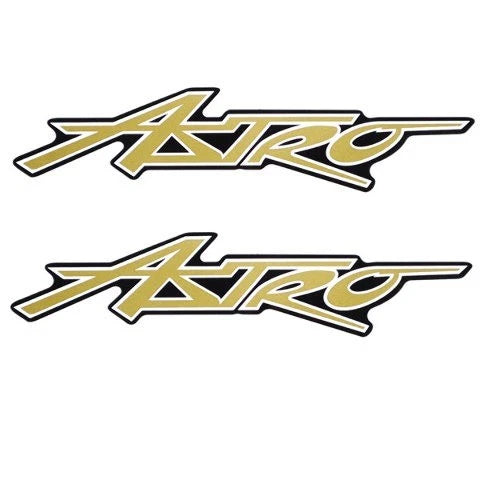 Astro Boat Brand Decal - 8 1/2 X 2 Inch Gold - Black (pair)