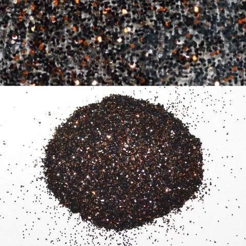 Boat Auto Motorcycle Truck Metal Glitter Flake - Black Orange (8oz)