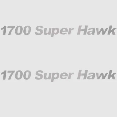 Crestliner Boat Brand Decals - 1700 Super Hawk Silver Sticker (pair)