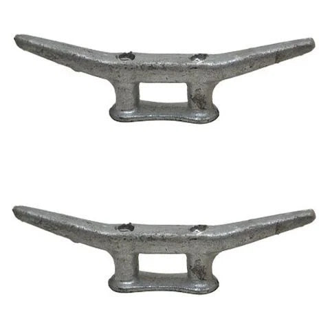 Attwood Boat Dock Cleat DC1102 - Silver Cast Iron 10 Inch (set of 2)