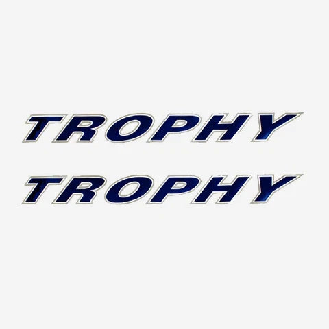 Bayliner Boat Decals - Trophy 45 X 4 1/2 Inch Blue Silver (pair)