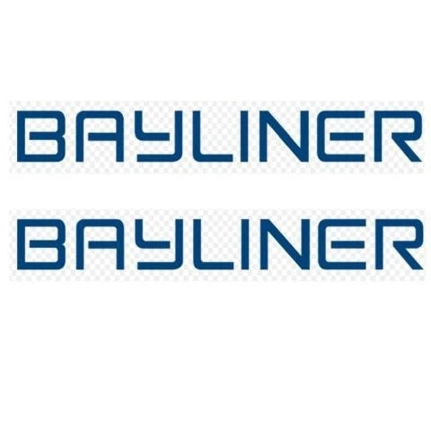 Bayliner Boat Raised Brand Decals - Navy Blue Logo Sticker (pair)