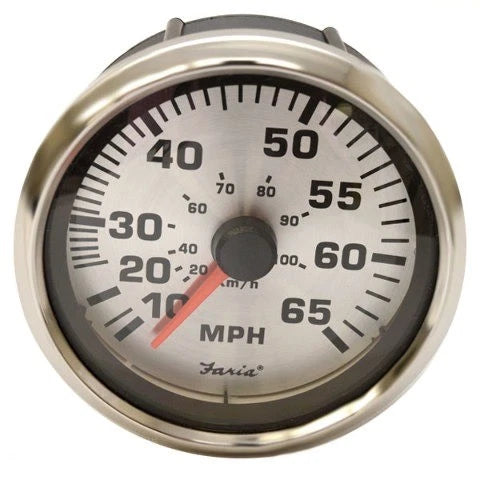 Faria Boat Speedometer SEK638A - Lund 3 1/4 Inch Spun Silver