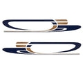 Rinker Boat Graphic Decals 218465 - Blue Gold Stickers (set of 2)