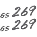 Larson Boat Emblem Decal Stickers 0572858 - GS 269 Silver (pair)