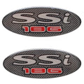 Chaparral Boat Decals - 186 SSi 5 X 2 Inch Silver/Red Vinyl (pair)