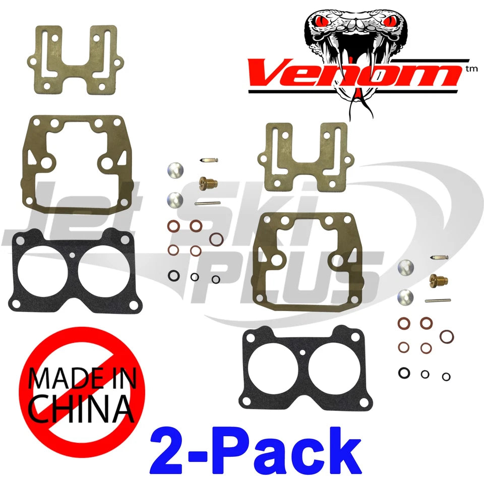 Johnson Evinrude 2-PACK V4 V6 Crossflow Carburetor Rebuild Repair Kit 439076