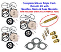 Yamaha Triple Mikuni Carb Rebuild Kit Needle Seat Gasket XL XLT LTD GP 1200 Tool