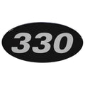 Rinker Boat Raised Decal - 330 Logo Black Silver Sticker