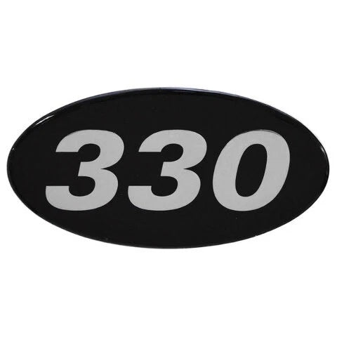 Rinker Boat Raised Decal - 330 Logo Black Silver Sticker
