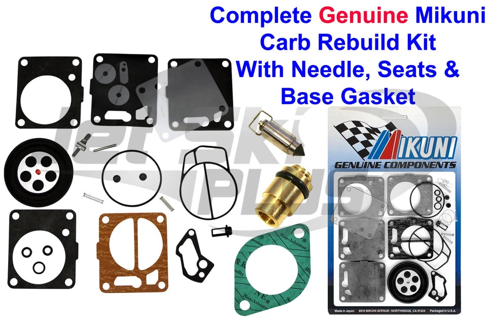 SeaDoo Genuine Mikuni Carburetor Rebuild Kit Needle Seat & Base Gasket GTI 99-05
