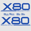 MasterCraft Boat Foam Filled Decals 7506092K - X-80 Blue (set of 6)