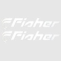 Fisher Boat Brand Decals 34973 - White Vinyl Stickers (pair)
