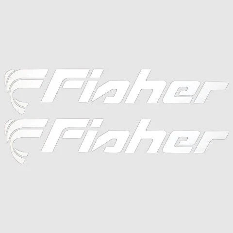Fisher Boat Brand Decals 34973 - White Vinyl Stickers (pair)